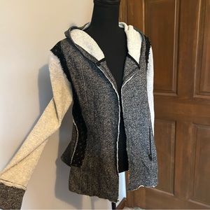 Mystree hoodie cardigan with lace details size S fits like a medium open front